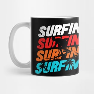 Colorful lettering SURFING Mug